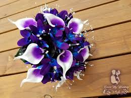 Dress My Wedding Purple Blue Orchid Bouquet With Black Hydrangeas Purple Bouquets Blue Orchid Bouquet Orchid Wedding Theme