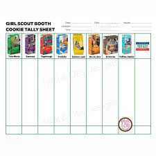 Girl Scout Cookie Booth Tally Sheet Girl Scout Cookies Booth Girl Scout Cookie Sales Girl Scout Mom