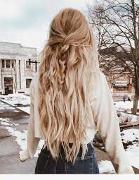 Braided Half Up Half Down Hairstyle Long Hair Hairstyles Long Hair Styles Long Wigs Hair Styles