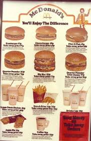 Over The Decades More Options Were Added To The Menu Including Filet O Fish Burger And Apple Pie As You Can See In This Menu Fro 70s Food Mcdonald Menu Food