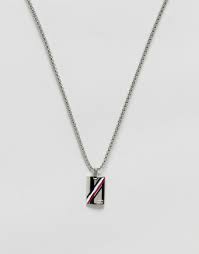 Tommy Hilfiger Logo Tag Necklace In Silver Silver Tommyhilfiger Tommy Hilfiger Logo Tommy Hilfiger Tag Necklace