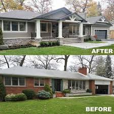 Before And After Front Porch Makeovers Beneath My Heart Ranch House Remodel Home Exterior Makeover Ranch House Exterior