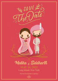 Wedding save the date cards. Cute Indian Wedding Save The Date Invitation Card Template E Invite Instant Download Idwc9315 Save The Date Invitations Wedding Invitation Card Template Wedding Invitation Card Design