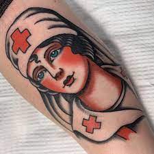 Rose Of No Mans Land Travis Costello Inksmith And Rodgers Jacksonville Fl Traditional Tattoo Face Traditional Tattoo Woman Face Traditional Tattoo Nurse