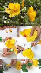 Cut about four layers for the contrasting center. How To Make Hibiscus Paper Flower With Free Templates Easy To Follow