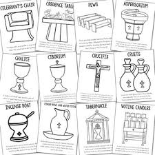 Catholic Church Furniture And Altar Vessels Posters And Coloring Pages Ccd Coloring Pages Catholic Church Furniture