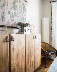 Efficient Bedroom Storage Cabinets For Small Spaces Ikea Ivar Pine Cabinets With Leather Pulls See More On Ikea Ivar Cabinet Ikea Storage Cabinets Ikea Ivar