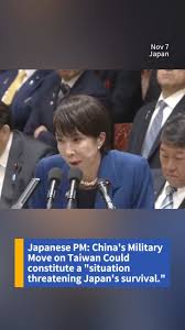 🇯🇵 Japanese PM Sanae Takaichi said China's use of force against Taiwan  could constitute a “survival‑threat” situation for Japan. She later  clarified but stood by her remark. 🇨🇳 China's Foreign Ministry slammed