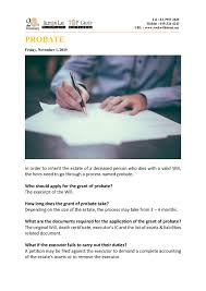 Applying for probate and administering an estate are technical processes that require an understanding of the law and both court practice and court procedure Calameo Probate