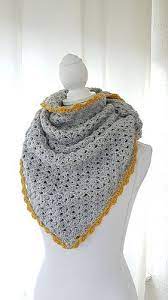 Triangle Shawl With Border Pattern By Frisian Knitting Crochet Triangle Scarf Scarf Crochet Pattern Shawl Crochet Pattern