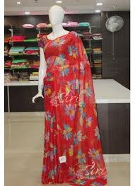 Beautiful Garden Vareli Nara Chiffon Saree In Flower Print Chiffon Saree Dresses Indian Outfits