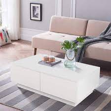 Couchtisch Wohnzimmertisch Hochglanz Weiss Mit 4 Schubladen Modern Design Sofatisch Kaffeetisch Tisch Holz F Coffee Table Modern Sofa Designs Living Room Office