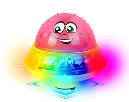 Amazon Com Baby Bath Toys Mini Water Spray Bath Toy For Toddler Kids Electric Induction Sprinkler Toys With Soft Led Lights For Baby Bath Red With Base Toys Games