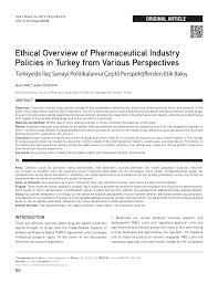 100 matsonford road, building 4, suite 201 radnor, 19087 tel: Pdf Ethical Overview Of Pharmaceutical Industry Policies In Turkey From Various Perspectives