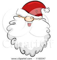 Cartoon Of A Happy Bearded Santa Face With His Hat Over His Eyes Royalty Free Vector Clipart By Bnp D Watercolor Christmas Cards Christmas Drawing Santa Face