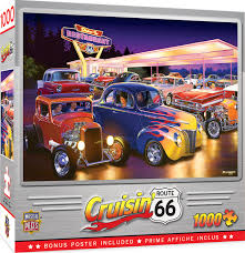 The jigsaw puzzle factory nostalgic america classic route 66 puzzle games for adults and kids ages 12 and up, made in the usa, 550 piece, full size is 18 x 24. Cruisin Route 66 Friday Night Hot Rod S 1000 Piece Jigsaw Puzzle