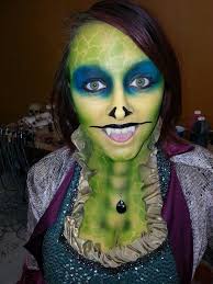 Halloween, freak show, snake lady, airbrush makeup by Pam Stephan