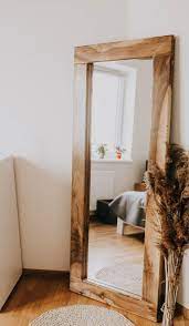 84'' h x 49'' w x 3'' d; Large Stand Mirror Wood Mirror Frame Walnut Mirror Frame Etsy Standing Mirror Wood Framed Mirror Diy Standing Mirror
