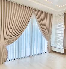 ستائر بيج فخمة لغرفة المعيشة في الرياض – أثاث المنزل