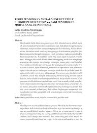 100%(2)100% found this document useful (2 votes). Pdf Teori Pendidikan Moral Menurut Emile Durkheim Relevansinya Bagi Pendidikan Moral Anak Di Indonesia