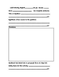 Science Lab Report Or Activity Form Lab Report Science Lab Scientific Method