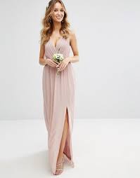 Tfnc Wedding Pleated Maxi Dress With Back Detail Asos Maxi Bridesmaid Dresses Pink Bridesmaid Dresses Bridesmaid