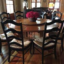 Gorgeous 1961 barney flagg drexel parallel dining room table + chairs eames era. Best Drexel Heritage Dining Table And Lazy Susan For Sale In Houma Louisiana For 2021