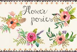 4 Flower Posies Small Set Individual Png Files Hand Etsy Watercolor Flowers Diy Flowers Flowers