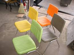 Colorful Mid Century Cafeteria Chairs