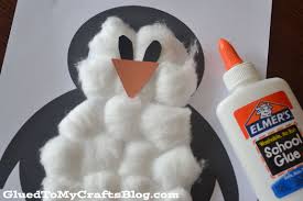 White Cotton Ball Penguin Kid Craft Tutorial W Free Printable Winter Crafts For Kids Christmas Crafts For Kids Construction Paper Crafts