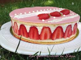 Fraisier Creme Mousseline Genoise Nature Et Pate D Amande Fraisier Cercle 22 Cm Recette Fraisier Fraisier Genoise Nature