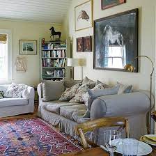 Coastal living rooms almost always have at least one piece of wicker furniture or decor! Country Living Room With Equestrian Theme Decorating Ideal Home Country Living Room Family Living Rooms Living Room