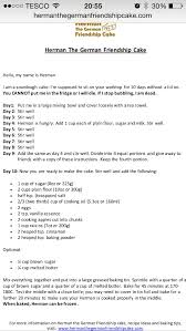 Herman The German Friendship Cake Takes A While But I Remember A Few Years Ago It Was My Favourite C Friendship Bread Friendship Cake Friendship Bread Recipe