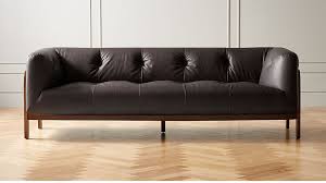 Moet Charcoal Leather Tufted Sofa In 2020 Tufted Sofa Living Room Furniture Sofas Sofa