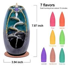 Enter the backflow incense burner. Spacekeeper Ceramic Backflow Incense Holder Waterfall Incense Burner With 120 Backflow Incense Cones 30 Incense Stick Aromat