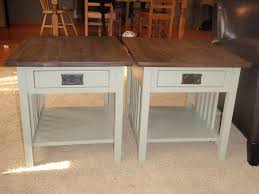 Two Mission Style End Tables That We Took From 1990 S Orange Brown To This Beautiful Ebony Wood Furniture Makeover Mission Furniture Mission Style Furniture
