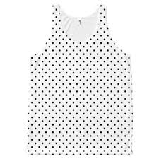 Black And White Polka Dot Tank Top Black And White Polka Dots All Over Print Tank Top Printed Tank Tops Black Tank Tops Tops