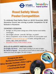Each poster gives a different piece of advice to children:think about where you should cross.stop at the side of the road.wait for any vehicles to pass.and lots more!looking for some road safety poster ideas? Road Safety Poster Competition Hounslow Travel Active