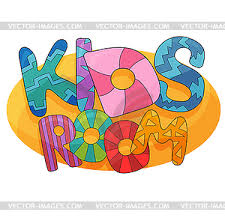Shop for kids' curtains in kids' room decor. Kids Room Cartoon Logo Colorful Bubble Letters Vector Image