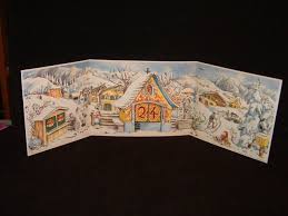Sellmer Verlag Stuttgart Rohr 1955 West Germany Advent Calendar