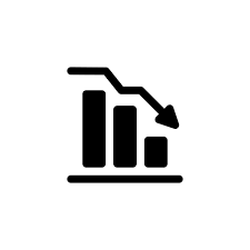 Decline Graph Chart Icon Vector With Glyph Style Icon Set
