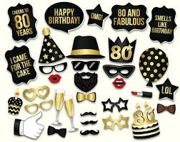 Free Printable Photo Booth Props Birthday Pdf 80th Birthday Photo Booth Props Printable Pdf Black And Gold Etsy Birthday Photo Booths Photo Booth Props Birthday Photos