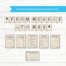 Harry Potter Bridal Shower Printable Bundle Pack From Muggle To Mrs Banner Brid Harry Potter Bridal Shower Harry Potter Shower Ideas Bridal Shower Printables