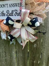 Baseball Bow Baseball Baseball Decor Bows For Wreaths Buffalo Plaid Christmas Decor Wreath Bow Plaid Christmas Decor