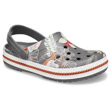 Sind sie auf der suche nach crocs damenschuhen? Crocs Crocband Botanical Print Clog Damen Sandale Hausschuh 206397 Grau Sneakerprofi De