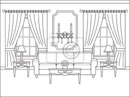7,042 free images of chair. Room Interior Vector Linear Living Room With Window Coloring Fototapete Fototapeten Wand Fussboden Dekor Myloview De