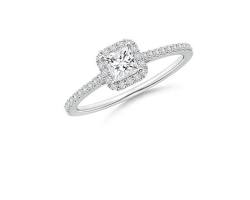 Image of Princess cut diamond halo ring