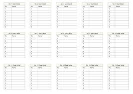 Table Plan Report Template Seating Chart Wedding Seating
