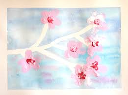 Watercolor painting flowers for kids. Kids Crafts Cherry Blossom Watercolor Painting Wee Folk Art