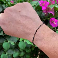 Buy Minimalist Bracelet Delicate Natural Black Obsidian Stone Bracelet,  Crystal Dainty Bracelet, Yoga Bracelet Gift for Women Online in India